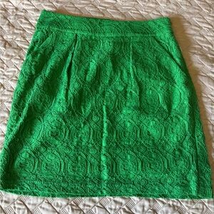 Anthropology Green Lace Skirt